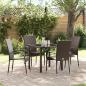 Preview: ARDEBO.de - 5-teiliges Garten-Esszimmer-Set Braun Poly-Rattan