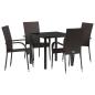 Preview: 5-teiliges Garten-Esszimmer-Set Braun Poly-Rattan