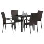 Preview: 5-teiliges Garten-Esszimmer-Set Braun Poly-Rattan