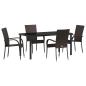 Preview: 5-teiliges Garten-Essset Braun Poly-Rattan