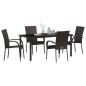 Preview: 5-teiliges Garten-Essset Braun Poly-Rattan