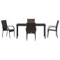 Preview: 5-teiliges Garten-Essset Braun Poly-Rattan