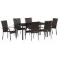 Preview: 7-teiliges Gartentischset Braun Poly-Rattan