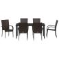 Preview: 7-teiliges Gartentischset Braun Poly-Rattan