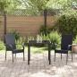 Preview: 3-teilige Garten-Essgruppe Schwarz Poly Rattan