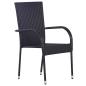 Preview: 5-teiliges Garten-Esszimmer-Set Schwarz Poly-Rattan