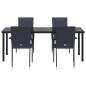 Preview: 5-teiliges Garten-Essset Schwarz Poly-Rattan