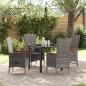 Preview: ARDEBO.de - 5-teiliges Garten-Esszimmer-Set mit Kissen Graue Poly-Rattan