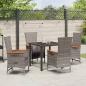Preview: 5-teiliges Garten-Esszimmer-Set mit Kissen Graue Poly-Rattan