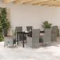 Preview: 7-teiliges Garten-Esszimmer-Set mit Kissen Grau Poly-Rattan