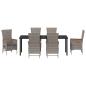 Preview: Garten Essgruppe 7 pcs Grau Pulverbeschichteter Stahl