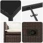 Preview: 3-teiliges Garten-Esszimmer-Set mit Kissen Braun Poly Rattan