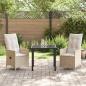Preview: 3-teiliges Garten-Esszimmer-Set mit Kissen Beige Poly Rattan