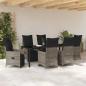 Preview: Garten Essgruppe 7 stk. Grau Poly-Rattan