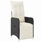 Preview: 3-teiliges Garten-Dining-Set mit Kissen Schwarz Poly-Rattan