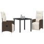 Preview: 3-teiliges Garten-Dining-Set mit Kissen Braun Poly Rattan