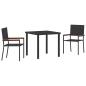 Preview: 3-teiliges Garten Essset Schwarz Poly Rattan