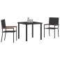 Preview: 3-teiliges Garten Essset Schwarz Poly Rattan