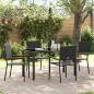 Preview: ARDEBO.de - 5-teiliges Garten Essset schwarzes Poly Rattan