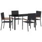 Preview: 5-teiliges Garten Essset schwarzes Poly Rattan