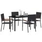 Preview: 5-teiliges Garten Essset schwarzes Poly Rattan
