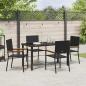 Preview: 5-teiliges Garten Essset schwarzes Poly Rattan