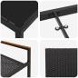 Preview: 7-teiliges Garten Essset Schwarz Poly-Rattan