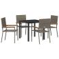 Preview: 5-teiliges Garten Essset Grau Poly Rattan