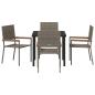 Preview: 5-teiliges Garten Essset Grau Poly Rattan