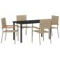 Preview: 5-teiliges Garten-Essset Beige Poly-Rattan