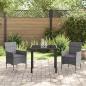 Preview: 3-teiliges Garten-Ess-Set Grau Poly-Rattan