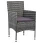 Preview: 3-teiliges Garten-Ess-Set Grau Poly-Rattan