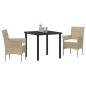 Preview: 3-teiliges Garten-Essset Beige Poly Rattan