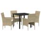 Preview: 4-teiliges Gartenessset Beige Poly-Rattan