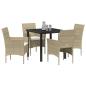 Preview: 4-teiliges Gartenessset Beige Poly-Rattan