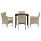 Preview: 4-teiliges Gartenessset Beige Poly-Rattan