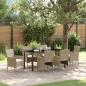 Preview: ARDEBO.de - 7-teiliges Garten-Esszimmer-Set Beige Poly-Rattan