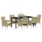 Preview: 7-teiliges Garten-Esszimmer-Set Beige Poly-Rattan