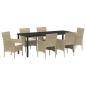 Preview: Garten Essgruppe 7 stk. Beige Poly-Rattan