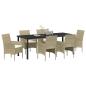 Preview: Garten Essgruppe 7 stk. Beige Poly-Rattan