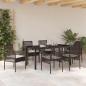 Preview: 7-teiliges Garten Essset mit Kissen Braun Poly Rattan