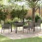 Preview: ARDEBO.de - 5-teiliges Garten-Dining-Set mit Kissen Grau Poly-Rattan