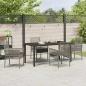 Preview: 5-teiliges Garten-Dining-Set mit Kissen Grau Poly-Rattan
