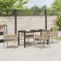 Preview: 5-teiliges Garten Essgruppe mit Kissen Beige Poly Rattan