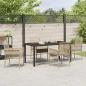 Preview: 5-teiliges Garten Essset mit Kissen Beige Poly Rattan