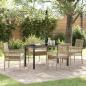 Preview: ARDEBO.de - 5-teiliges Garten Esszimmer Set mit Kissen Beige Poly Rattan