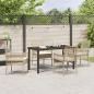 Preview: 5-teiliges Garten Esszimmer Set mit Kissen Beige Poly Rattan