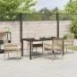Preview: 5-teilige Garten Essgruppe mit Kissen Beige Poly Rattan