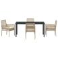 Preview: 5-teilige Garten Essgruppe mit Kissen Beige Poly Rattan
