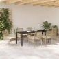 Preview: 7-teiliges Garten Esszimmer Set mit Kissen Beige Poly Rattan